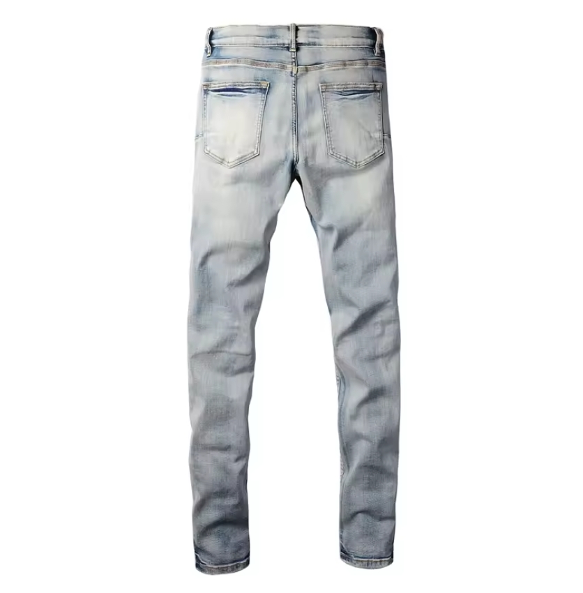 100cotton washed skinny men's denim jeans (2)