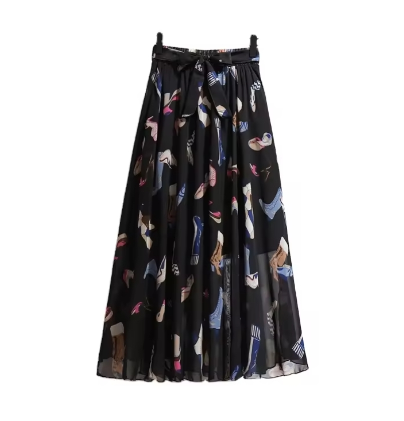 black print skirt