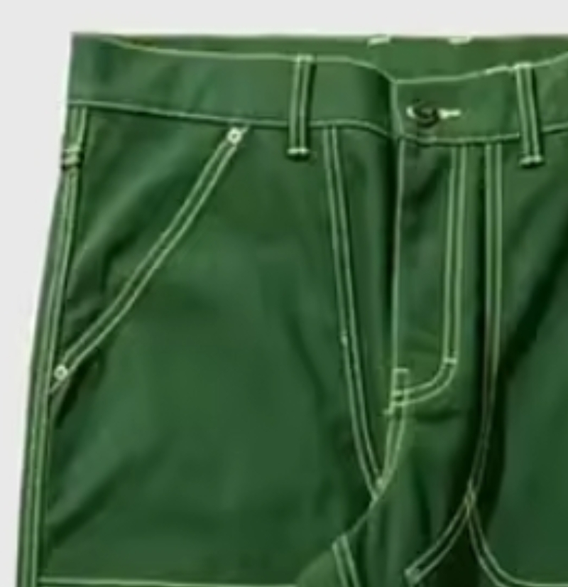 green pants