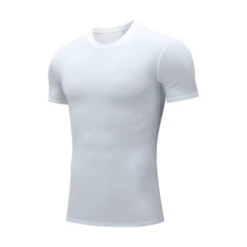 wholesale plain white tight T shir t on men design (2)